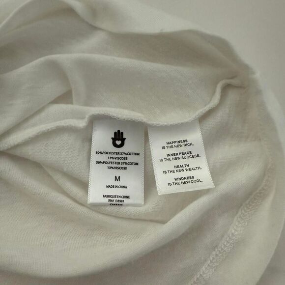 Spiritual Gangster Women's Eternal Optimist Crop Tank Top in White Sz M Preppy - Picture 6 of 7